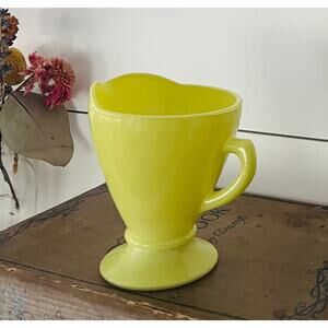 Ovide Chartreuse by Hazel-Atlas Solid 40's & 50's Glassware Footed Creamer